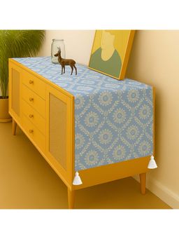 THROW PILLOW - Light Grey Damask Console Runner