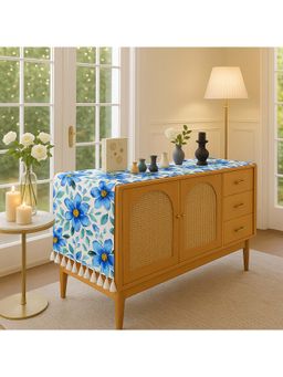 THROW PILLOW - Elegant White Watercolour Floral Console Runner