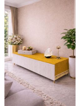 THROW PILLOW - Mustard Fringe Tv Unit Runner