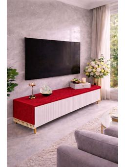THROW PILLOW - Red Fringe Tv Unit Runner
