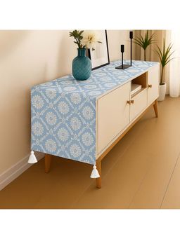 THROW PILLOW - Light Grey Damask Tv Unit Runner