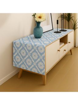 THROW PILLOW - Light Grey Damask Tv Unit Runner