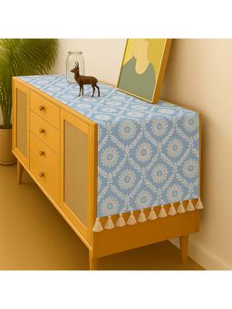 THROW PILLOW - Light Grey Damask Tv Unit Runner