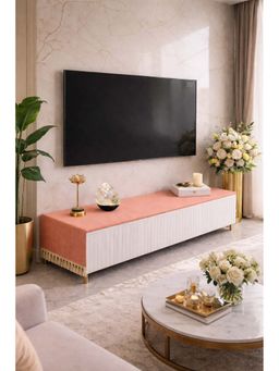 THROW PILLOW - Peach Fringe Tv Unit Runner