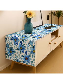 THROW PILLOW - Elegant White Watercolour Floral Decorative Tv Unit Runner