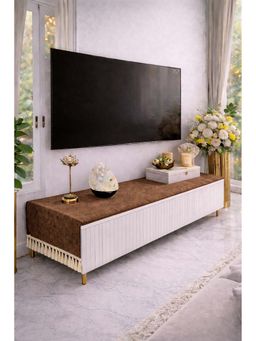 THROW PILLOW - Almond Brown Fringe Tv Unit Runner
