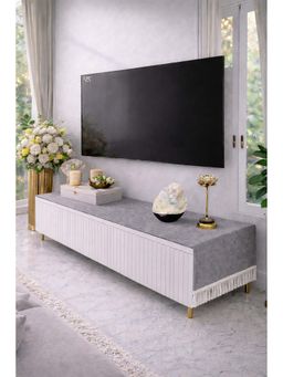 THROW PILLOW - Light Grey Fringe Tv Unit Runner