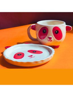 TheYUGO - Beige Cute Panda Cup & Saucer