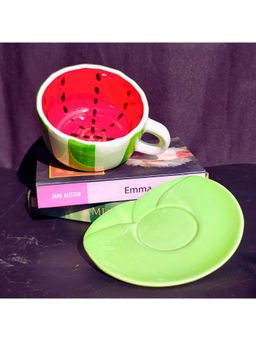 TheYUGO - Green Quirky Melony Cup & Leafy Saucer