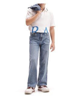 RARE ONES - Blue Cotton Blend Relaxed Fit Jeans