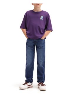 RARE ONES - Blue Cotton Blend Relaxed Fit Jeans