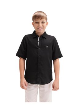 RARE ONES - Black Double Cloth Half Sleeve Shirt