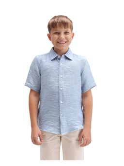 RARE ONES - Blue Regular Fit Half Sleeve Shirt