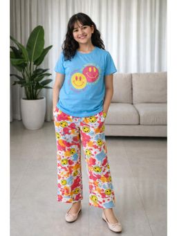 Ninos Dreams - Smiley Blue Cotton T-Shirt & Pyjama