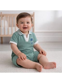 Purple United Kids - Boys Light Teal Soft Cotton Comfort T-Shirt & Shorts