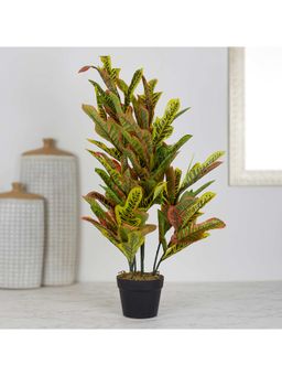 HomeTown - Ilana Artificial Codiaeum Potted Plant Yellow 90 cm In Green Colour