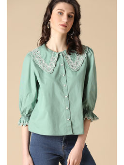 Gipsy - Green Fashion Cotton Blouse