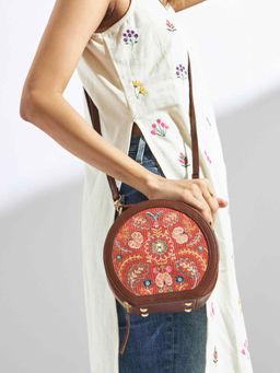 Chumbak - Batik Bloom Embroidered Sling - Red