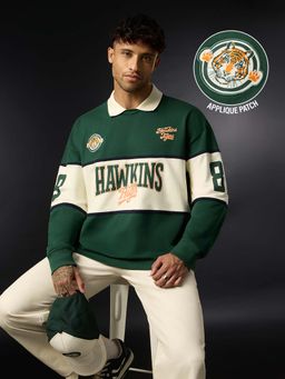 The Souled Store - Official Stranger Things Hawkins High Men Rugby Polo T-Shirt