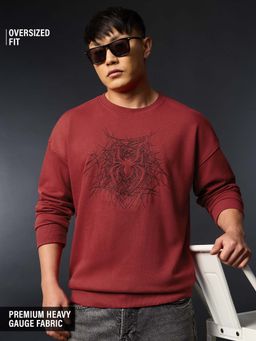 The Souled Store - Official Marvel Spider-Man Red Oversized Sweatshirts