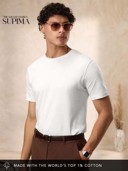The Souled Store - Supima White Men Supima T-Shirt