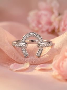 Ornate Jewels - 925 Silver American Diamond Eternal Sparkle Ring for Women & Girls
