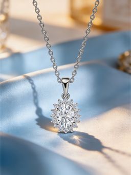 Ornate Jewels - 925 Silver American Diamond Sparkle Adjustable Necklace for Women & Girls