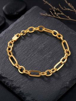 GIVA - 925 Silver Gold Plated Titan Link Bracelet