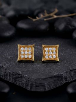GIVA - 925 Silver Gold Plated White Edge Box Earrings