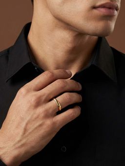 GIVA - 925 Silver Gold Plated Fluid Ring