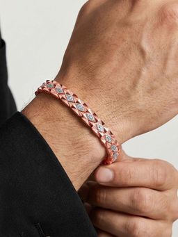 GIVA - 925 Silver Rose Gold White Imperial Grid Bracelet