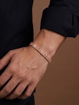 GIVA - 925 Silver Rose Gold White Radiance Row Bracelet