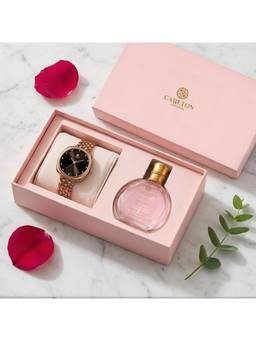 Carlton London - Women Analog Watch with Blush Parfum (30 ml) Gift Set - CLPLG124 (M)
