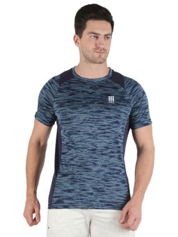Rock.it - Men Blue Round Neck Smart Fit Half Sleeve T-Shirt