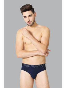 Van Heusen Innerwear - Men 4-Way Stretch & 3D Logo Waistband Tactel Briefs - Navy