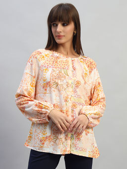 Cantabil - Women Peach Printed Top