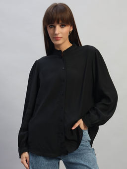 Cantabil - Women Black Solid Shirt