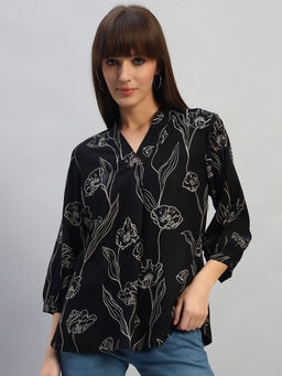 Cantabil - Women Black Printed Top