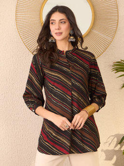 Vaamsi - Women Brown Stripes Top