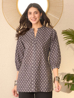 Vaamsi - Women Grey Polka Dots Top