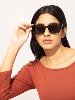 Twenty Dresses by Nykaa Fashion - Brown Black Animal Print Cat Eye Sunglasses