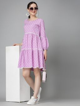 Stylum - Womens Floral Printed Rayon Tiered Dress