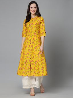 Stylum - Womens Floral Printed Rayon A Line Kurta