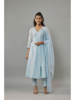 THE AARYA - Malsa Blue Kurta with Pant and Dupatta (Set of 3)