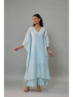 THE AARYA - Yeva Blue Kaftan with Palazzo (Set of 2)