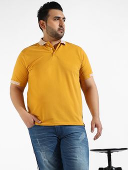 Instafab Plus - Mens Casual Polo T-Shirt Color Yellow