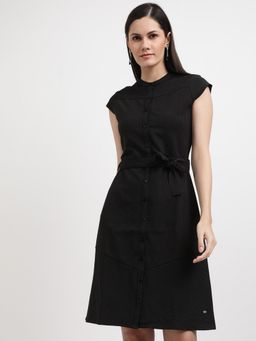 ELLE - Womens Stripes Black Dress (Set of 2)