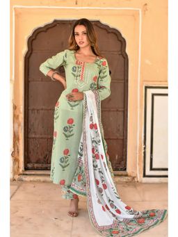 Anastay Clothing - Pistachio Green & Off White Suit Set (Set of 3)