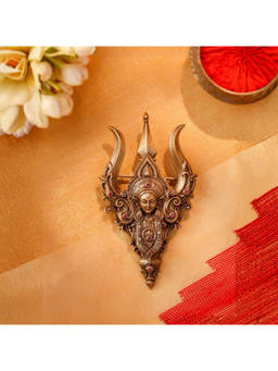 Cosa Nostraa - Antique Gold Brass Durga Shakti Brooch for Men