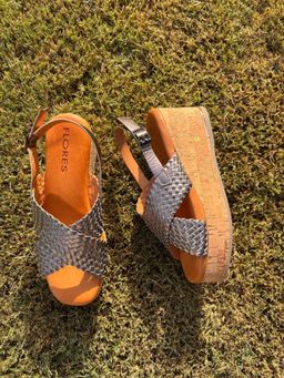 Peach Flores - Kyoto Leather Wedge Heels